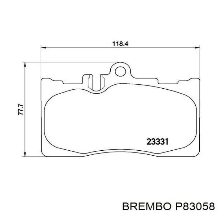 P83058 Brembo колодки гальмівні передні, дискові