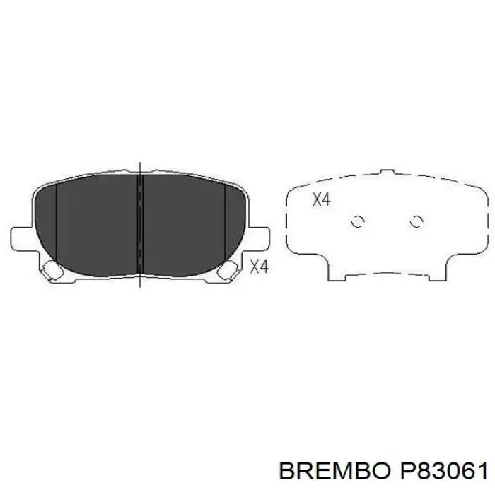 P83061 Brembo колодки гальмівні передні, дискові
