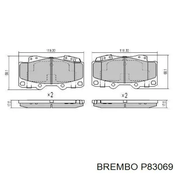 Тормозні колодки Brembo P83069