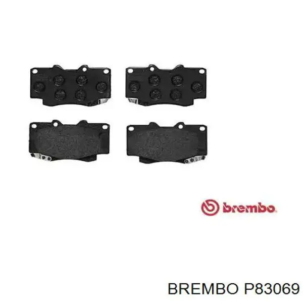 P83069 Brembo колодки гальмівні передні, дискові