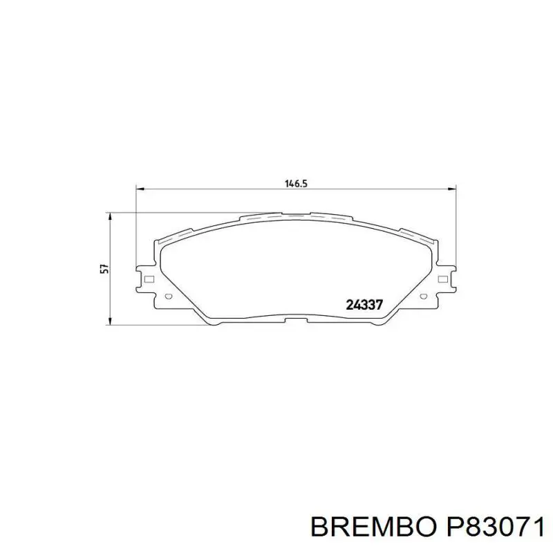 P83071 Brembo колодки гальмівні передні, дискові