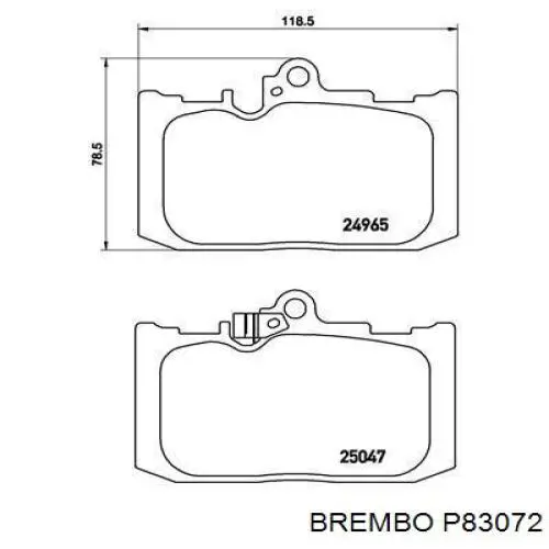 Гальмівні колодки Brembo P83072 ціна, від 37.72 USD