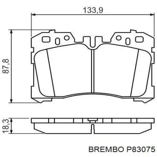 Купити P83075 Brembo Колодки гальмівні передні, дискові