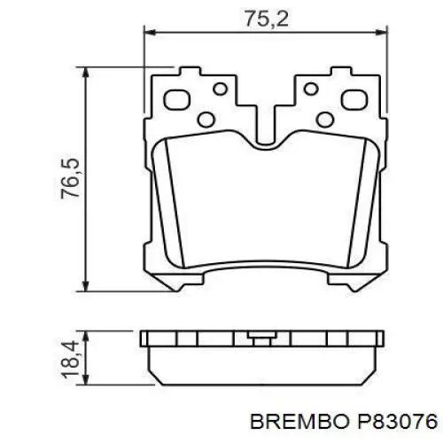 Задні дискові колодки Brembo P83076