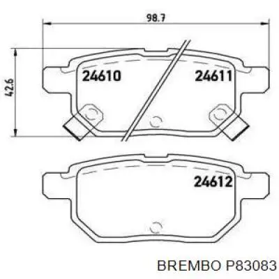 Купити P83083 Brembo Задні колодки