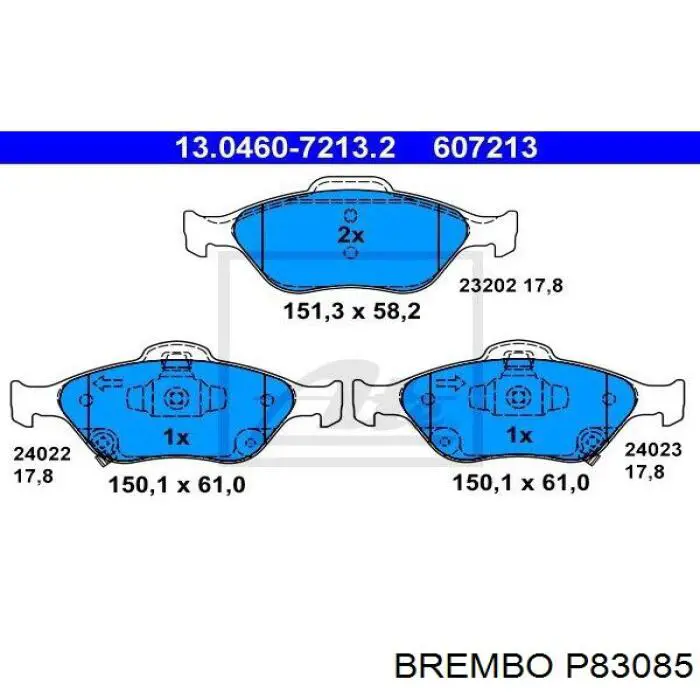 P83085 Brembo Передні гальмівні колодки