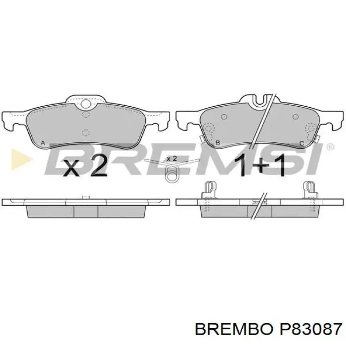 Задні дискові колодки Brembo P83087