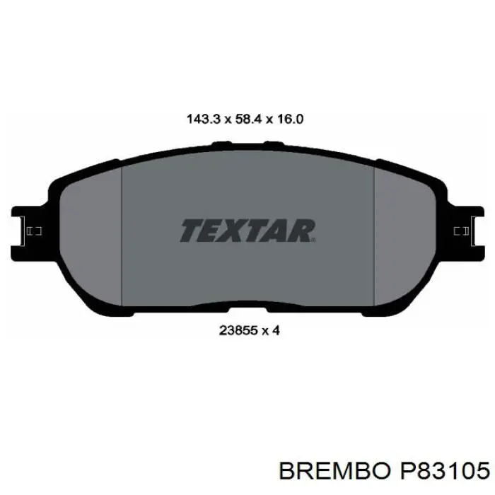 Купити P83105 Brembo Колодки гальмівні передні, дискові