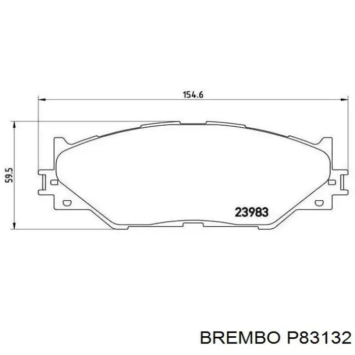 Задні гальмівні колодки P83132 Brembo