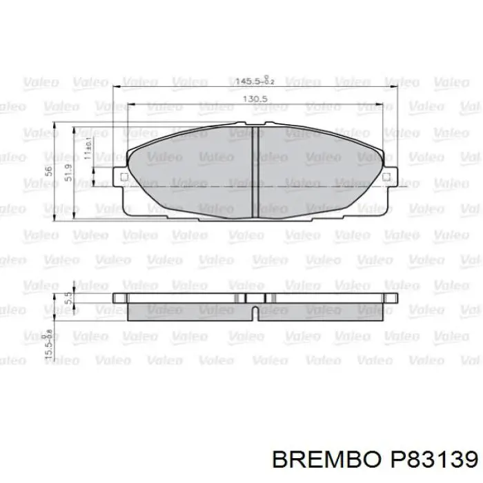 P83139 Brembo колодки гальмівні передні, дискові