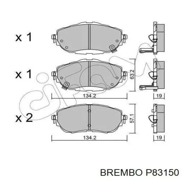 Тормозні колодки Brembo P83150