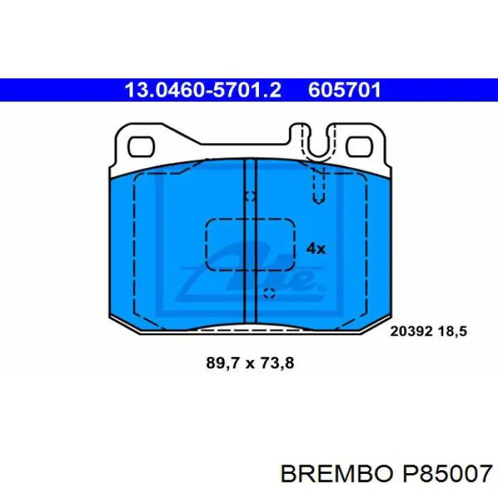 Тормозні колодки Brembo P85007