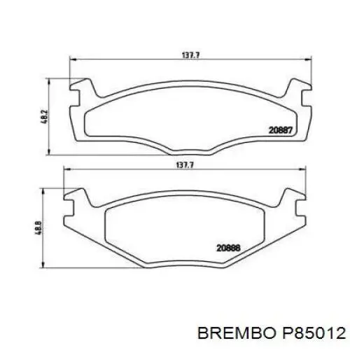 Купити P85012 Brembo Колодки гальмівні передні, дискові