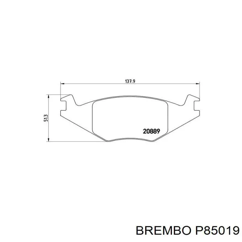 Купити P85019 Brembo Колодки гальмівні передні, дискові