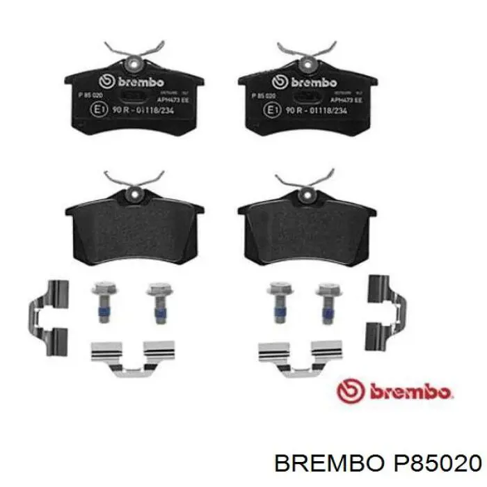 P85020 Brembo Колодки гальмівні задні, дискові