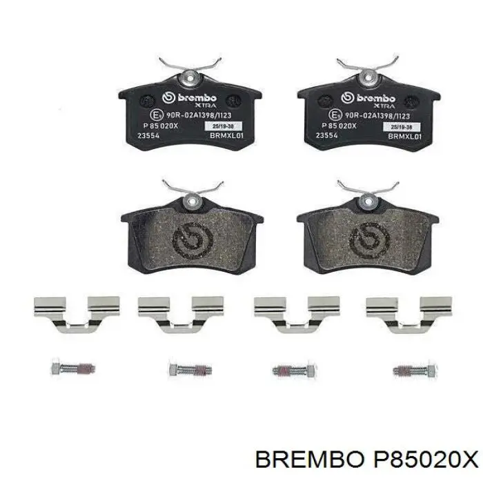 Колодки гальмові задні, дискові P85020X Brembo