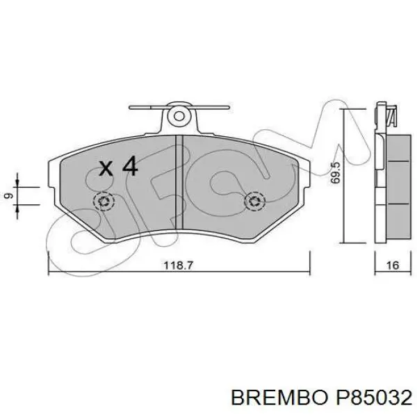 Передні тормозні колодки P85032 Brembo