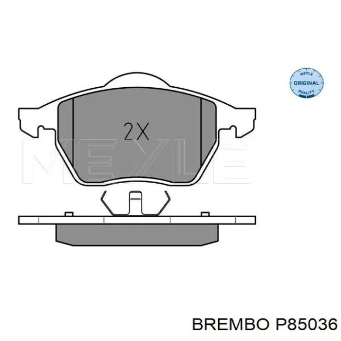 P85036 Brembo колодки гальмівні передні, дискові