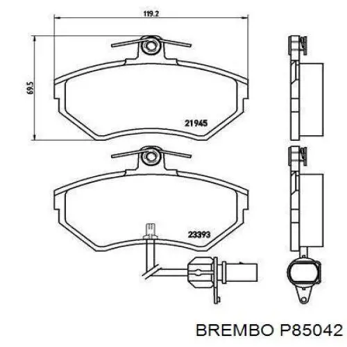 Передні тормозні колодки P85042 Brembo
