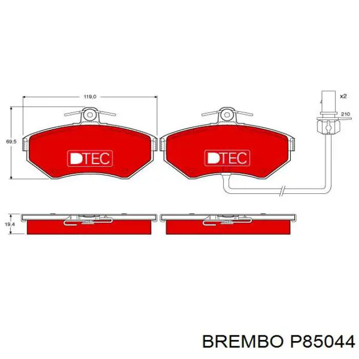 Тормозні колодки Brembo P85044