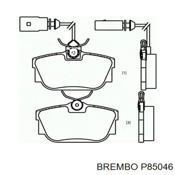 P85046 Brembo колодки гальмові задні, дискові