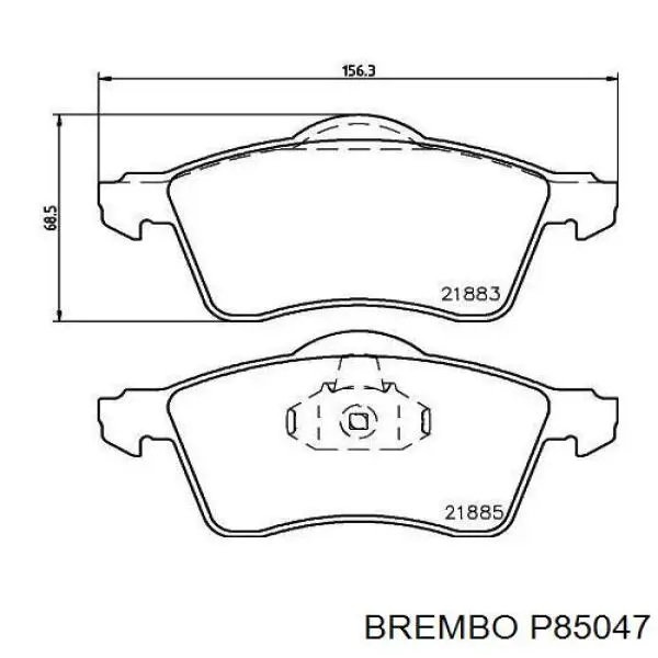 Купити P85047 Brembo Колодки гальмівні передні, дискові