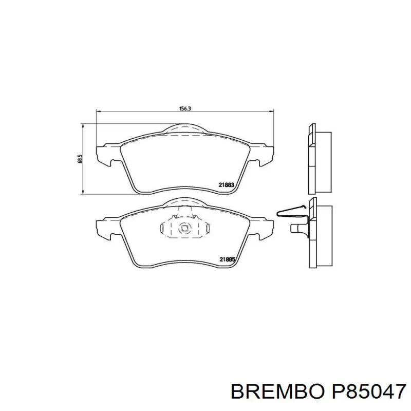 Колодки гальмівні передні, дискові P85047 Brembo