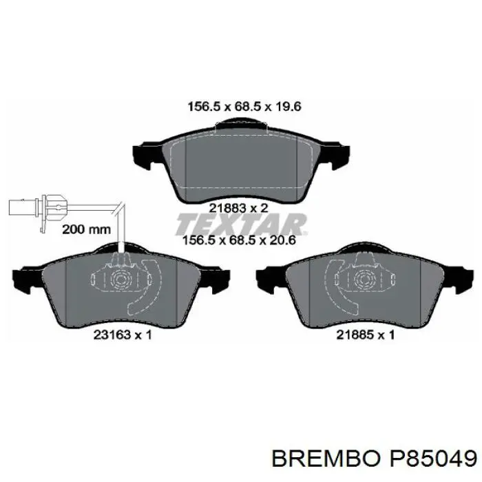 Тормозні колодки Brembo P85049