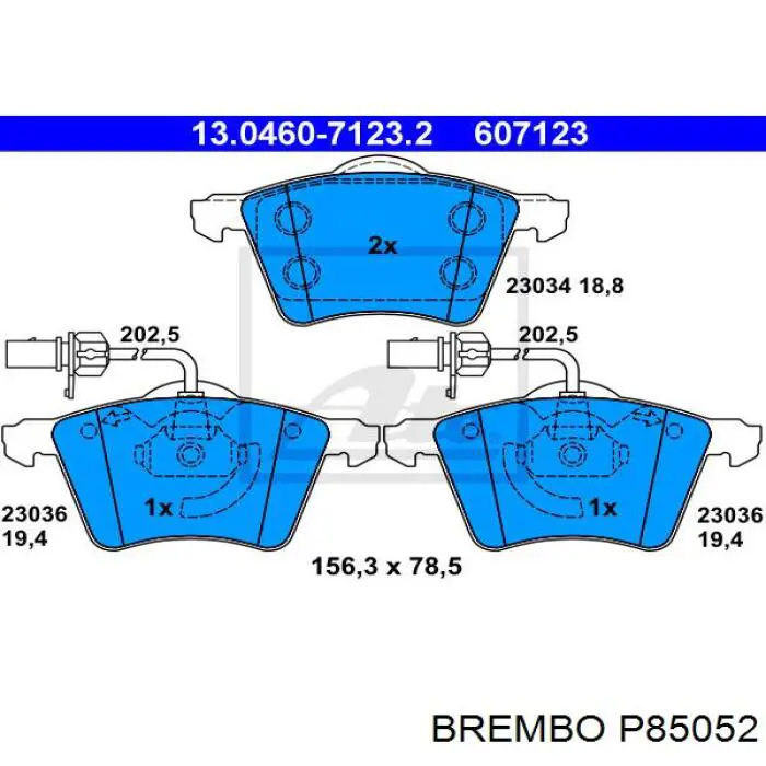 Купити P85052 Brembo Колодки гальмівні передні, дискові