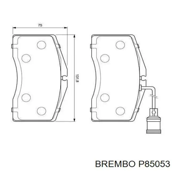 Колодки гальмівні передні, дискові P85053 Brembo