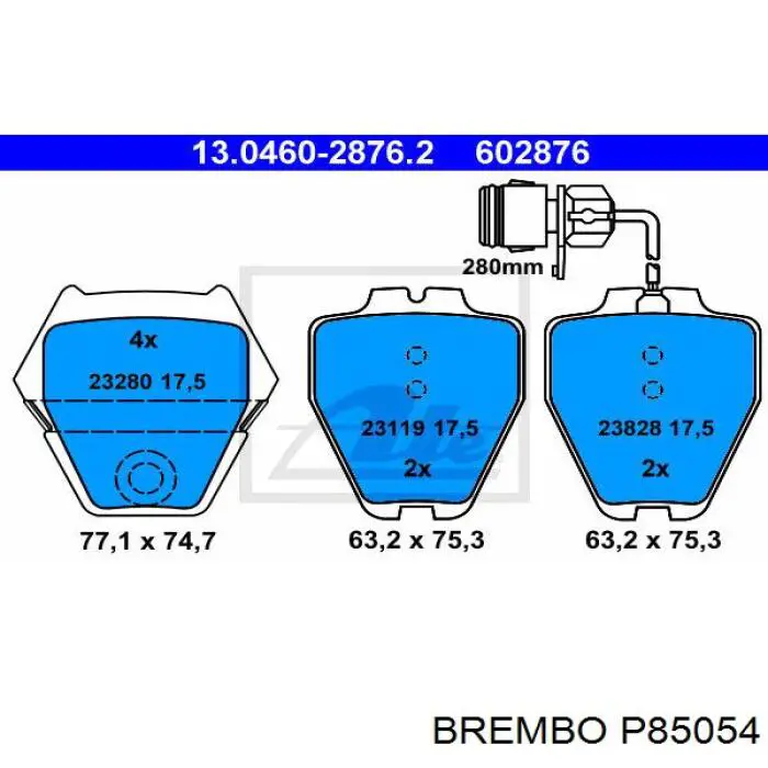 Колодки гальмівні передні, дискові P85054 Brembo