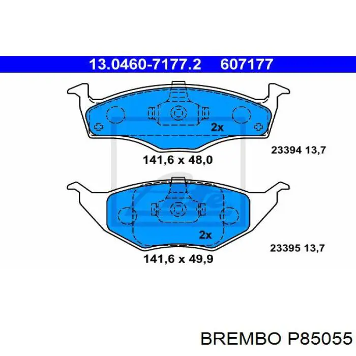 P85055 Brembo колодки гальмівні передні, дискові