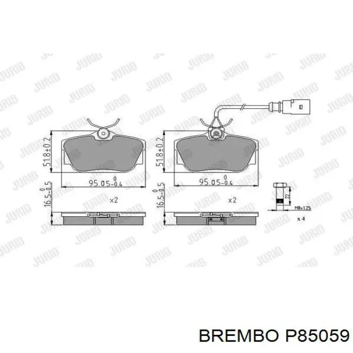 Задні гальмівні колодки P85059 Brembo