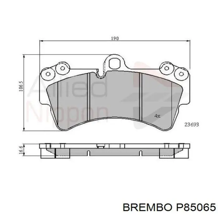 Купити P85065 Brembo Колодки гальмівні передні, дискові