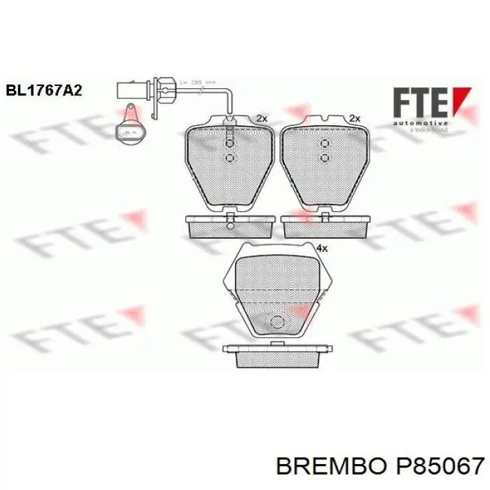 Передні тормозні колодки P85067 Brembo
