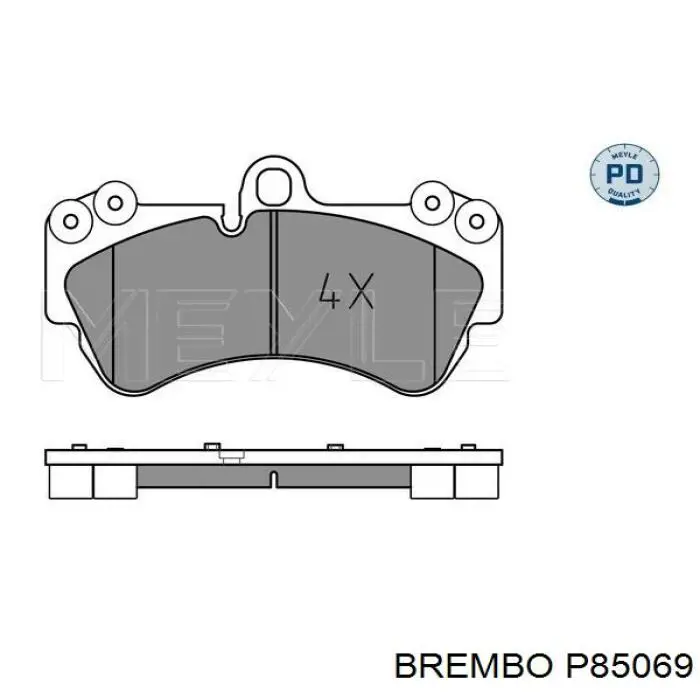 P85069 Brembo колодки гальмівні передні, дискові