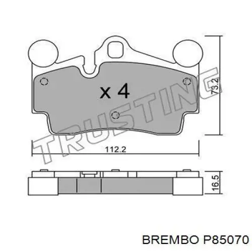 Задні дискові колодки Brembo P85070