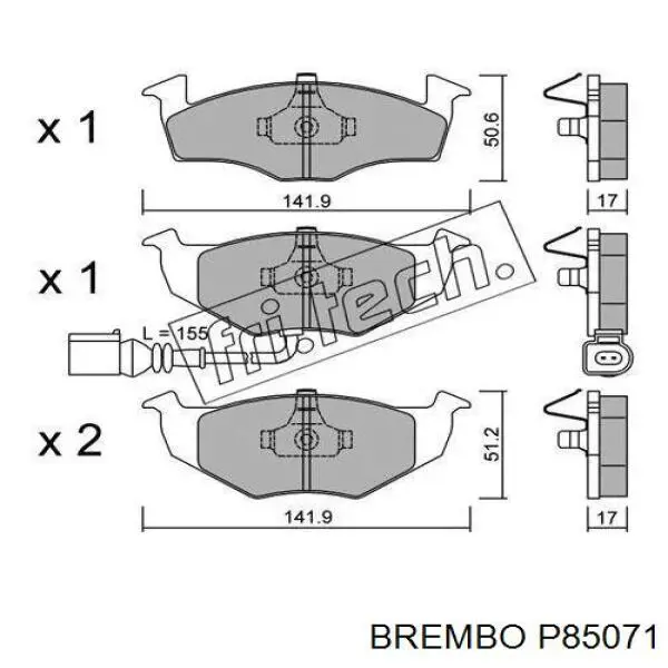 Гальмівні колодки Brembo P85071 ціна, від 26.86 USD
