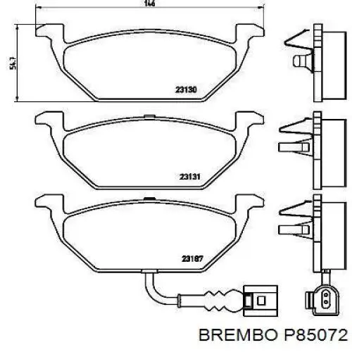 Купити P85072 Brembo Колодки гальмівні передні, дискові
