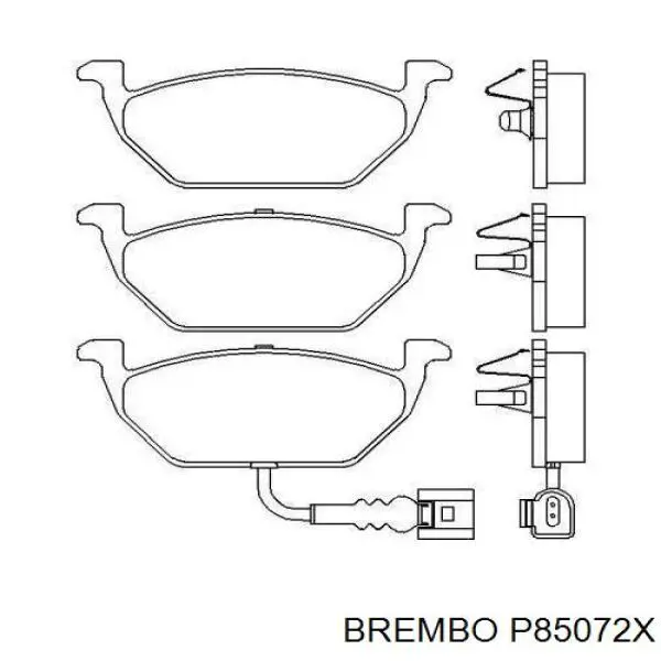 Колодки гальмівні передні, дискові P85072X Brembo