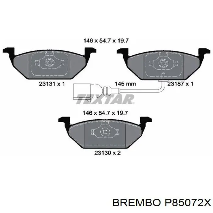 Купити P85072X Brembo Колодки гальмівні передні, дискові
