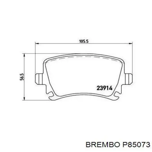 P85073 Brembo колодки гальмові задні, дискові