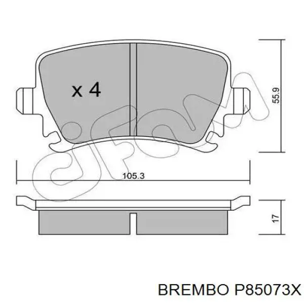 Задні гальмівні колодки Brembo P85073X ціна, від 24.97 USD