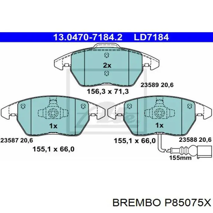 Тормозні колодки Brembo P85075X