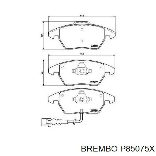 Колодки гальмівні передні, дискові P85075X Brembo