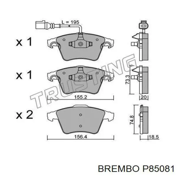Гальмівні колодки Brembo P85081 ціна, від 47.05 USD