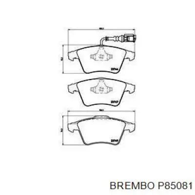 Купити P85081 Brembo Колодки гальмівні передні, дискові