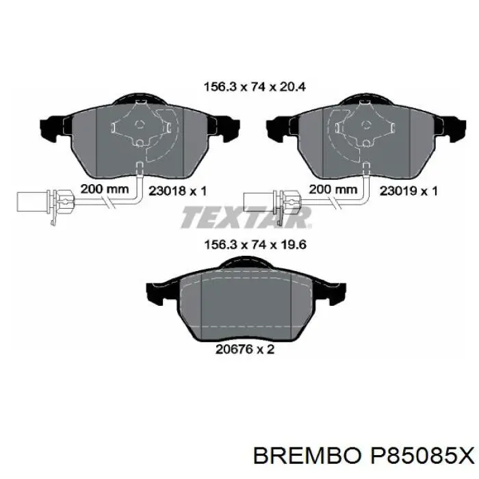 Тормозні колодки Brembo P85085X