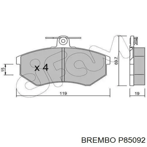 Передні тормозні колодки P85092 Brembo