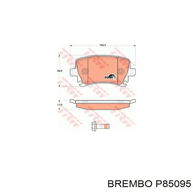 Купити P85095 Brembo Задні колодки